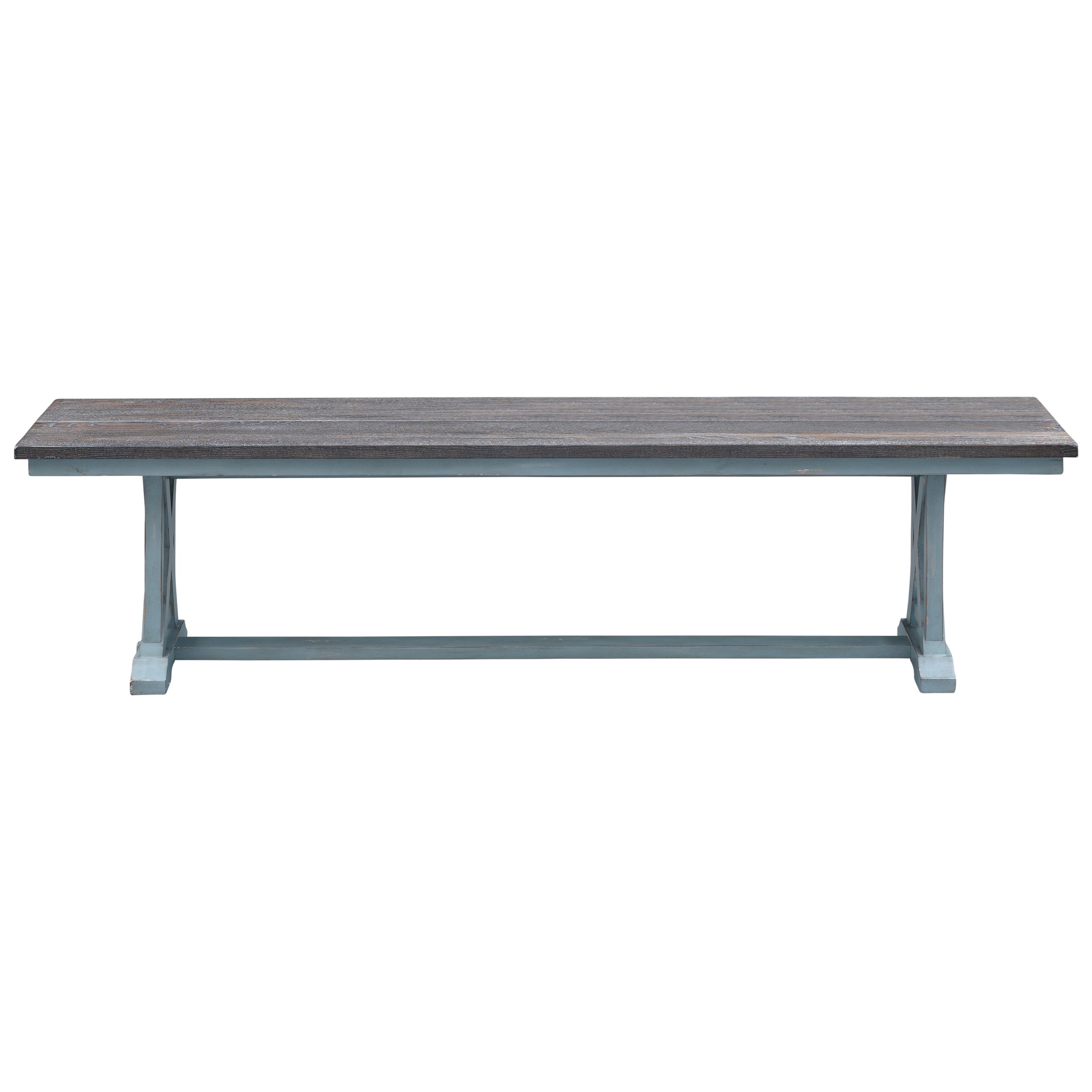 Bar Harbor II TwoTone Trestle Dining Bench Sadler's Home Furnishings